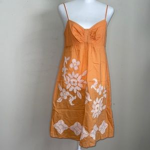 Tommy bahama mini knee length sleeveless orange floral dress small